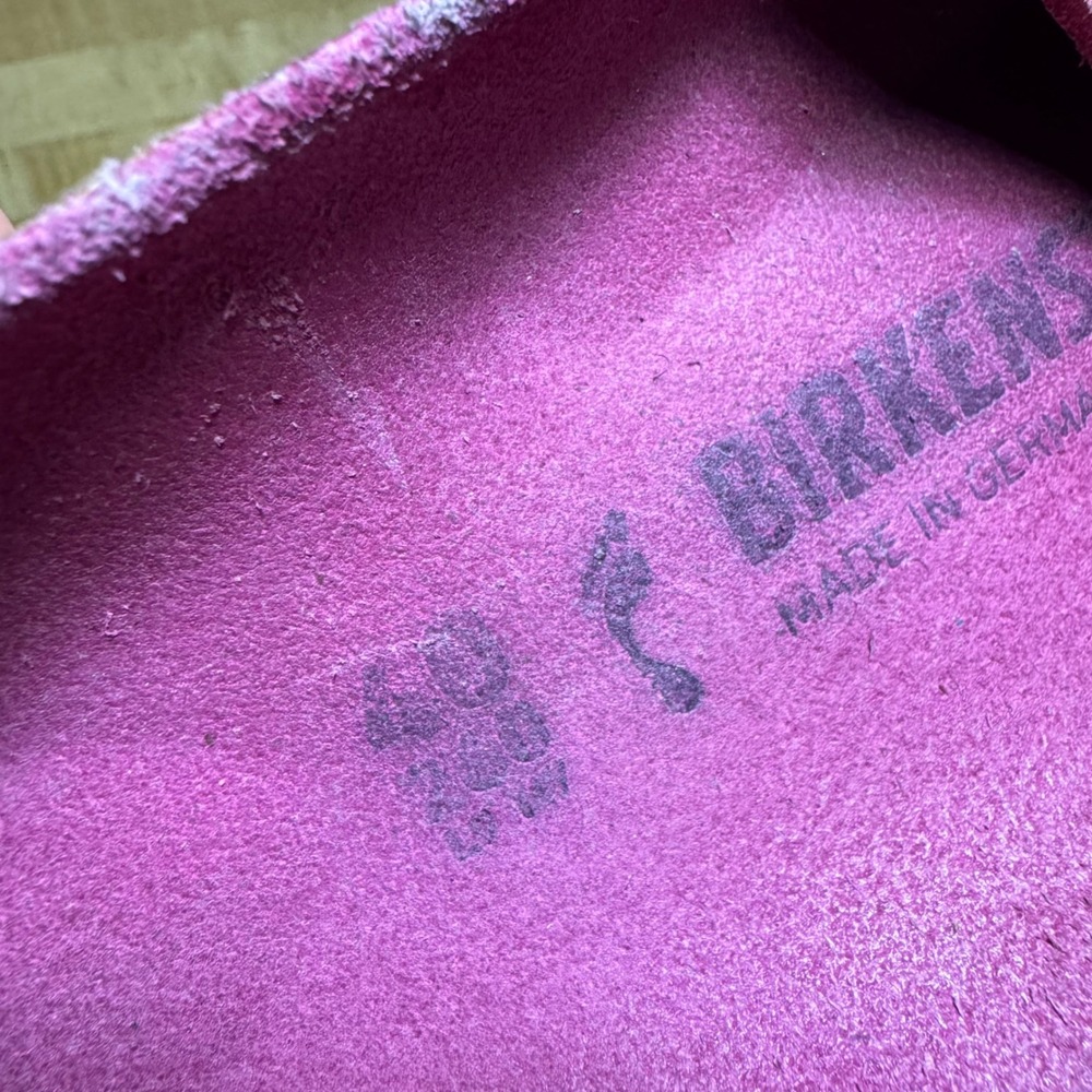 Birkenstock Madrid Big Buckle Pink Nubuck Leather Slide Sandals Womens 40 L9 - Picture 2 of 4
